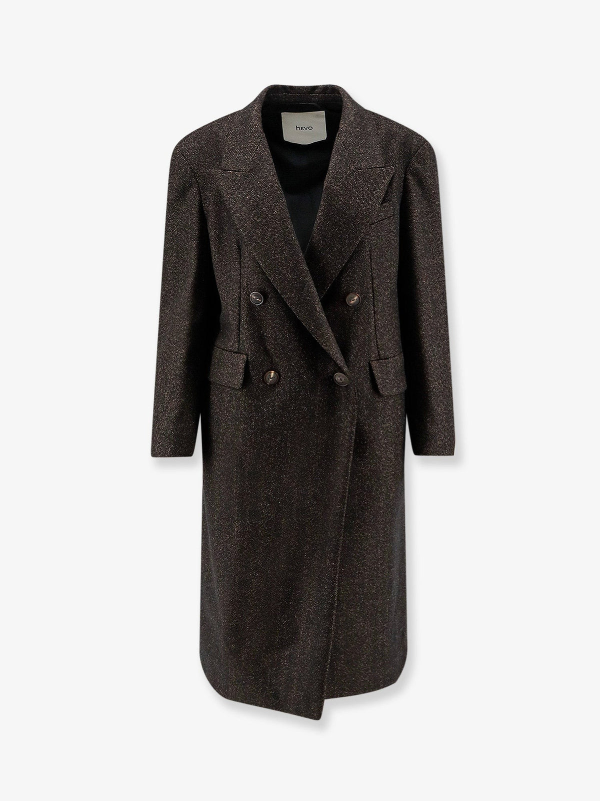 Hevò Women's Martina Franca Wool Blend Coat Black