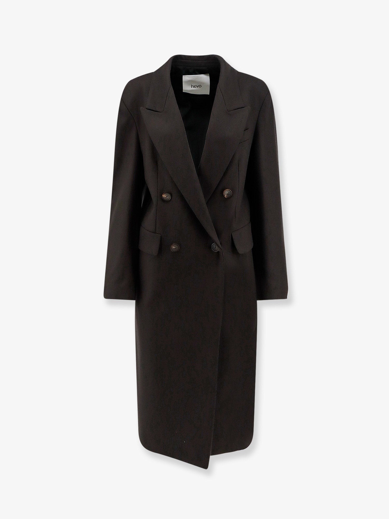 Hevò Women's Martina Franca Wool Blend Coat Brown