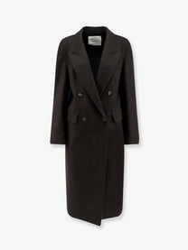 Hevò Women's Martina Franca Wool Blend Coat Brown