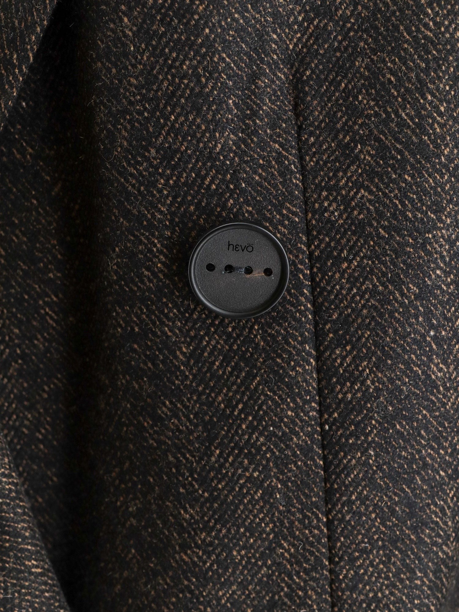 Hevò Men's Martina Franca Wool Blend Coat Black