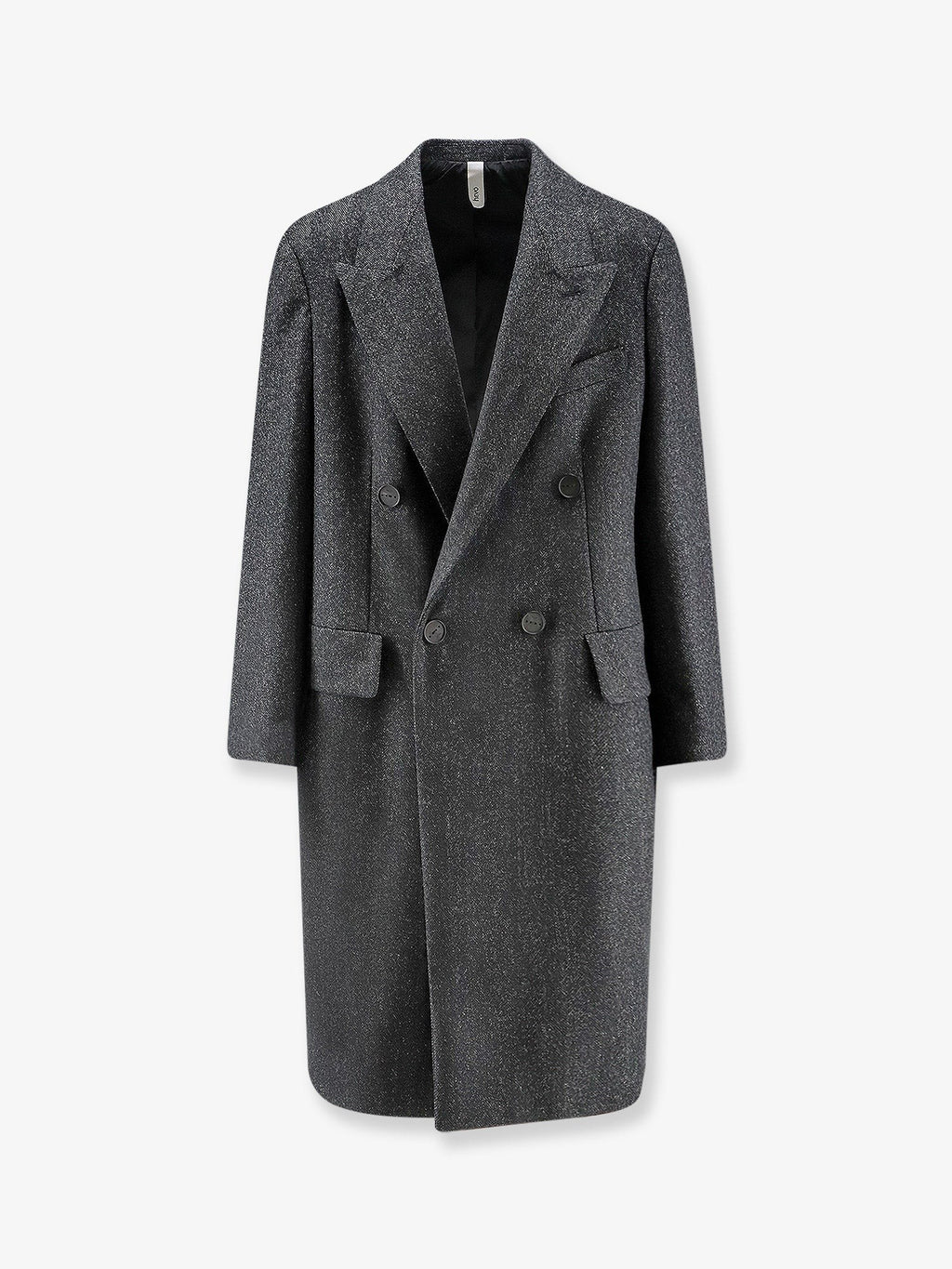 Hevò Men's Martina Franca Wool Blend Coat Black
