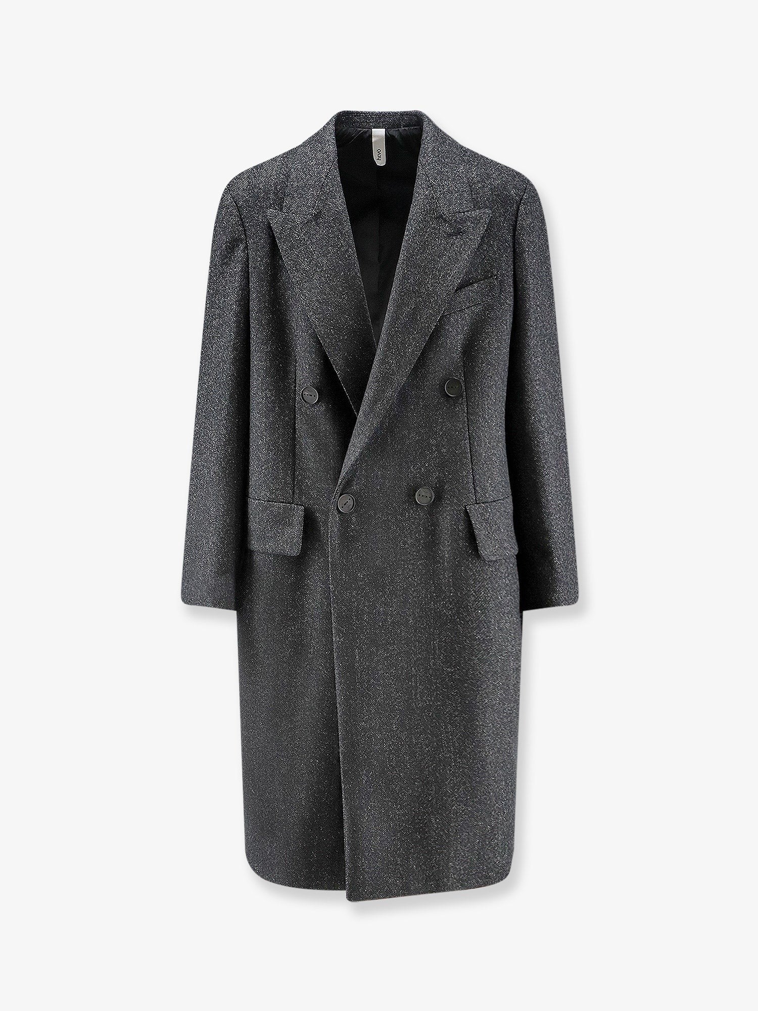 Hevò Men's Martina Franca Wool Blend Coat Black