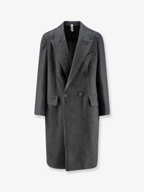 Hevò Men's Martina Franca Wool Blend Coat Black