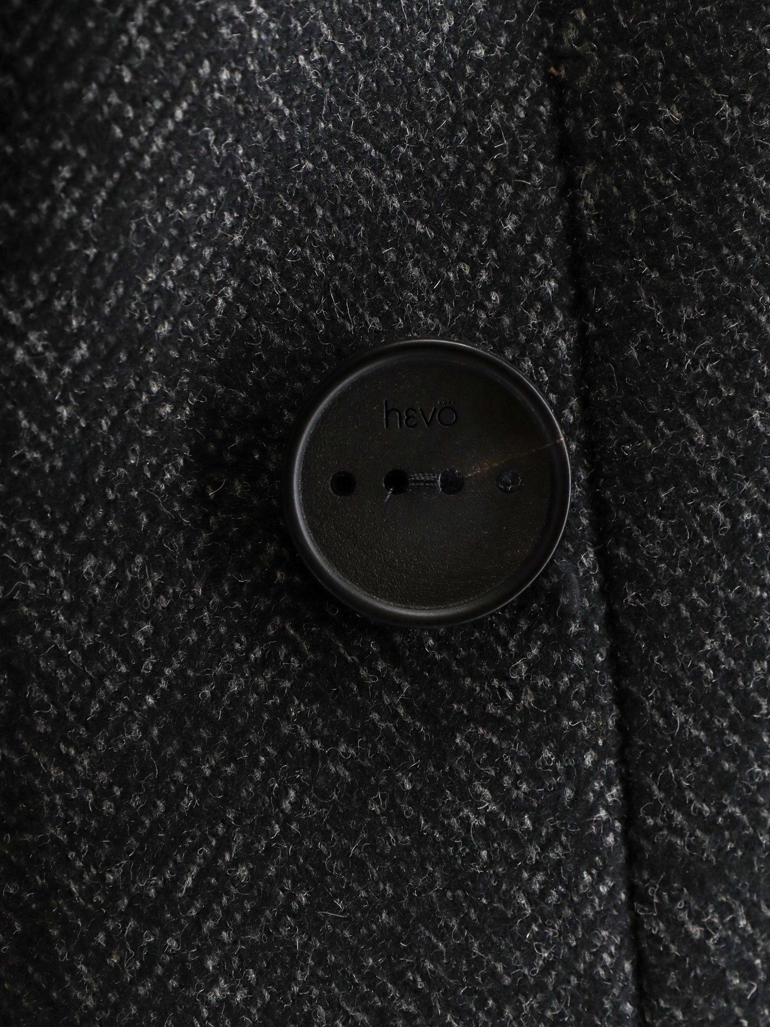 Hevò Men's Martina Franca Wool Blend Coat Black