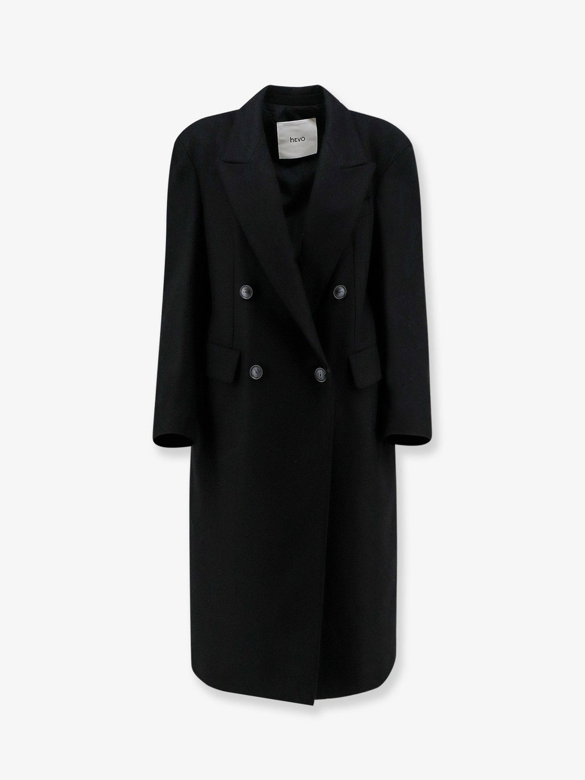 Hevò Women's Martinafranca Wool Blend Coat Black