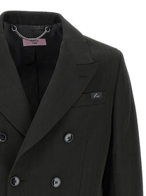MARTINE ROSE - MARTINE ROSE - Striped double-breasted blazer - Men’s Clothing