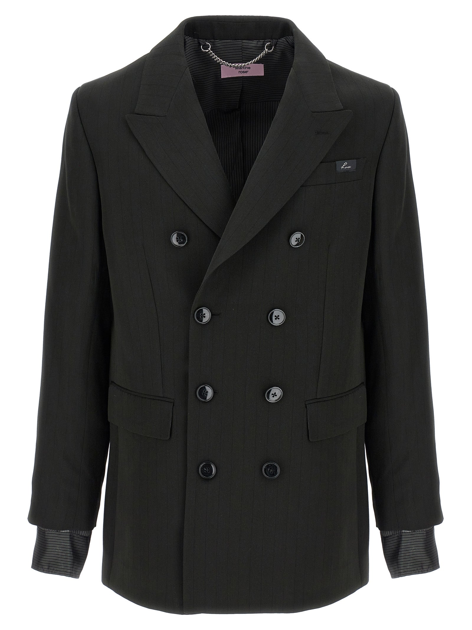MARTINE ROSE - MARTINE ROSE - Striped double-breasted blazer - Men’s Clothing