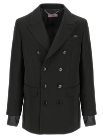MARTINE ROSE - MARTINE ROSE - Striped double-breasted blazer - Men’s Clothing