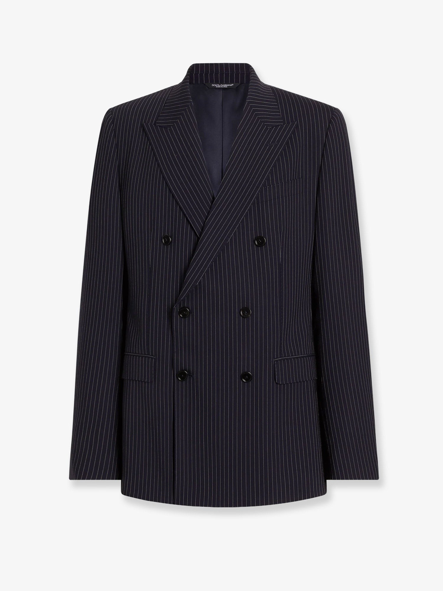 Dolce &amp; Gabbana Men's Martini Light Double Breasted Pinstriped Wool Blazer Pattern