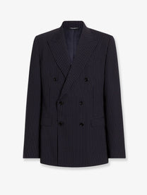 Dolce &amp; Gabbana Men's Martini Light Double Breasted Pinstriped Wool Blazer Pattern