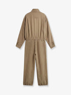 The Frankie Shop Women's Marvin Viscose and Linen Jumpsuit Brown, view 4