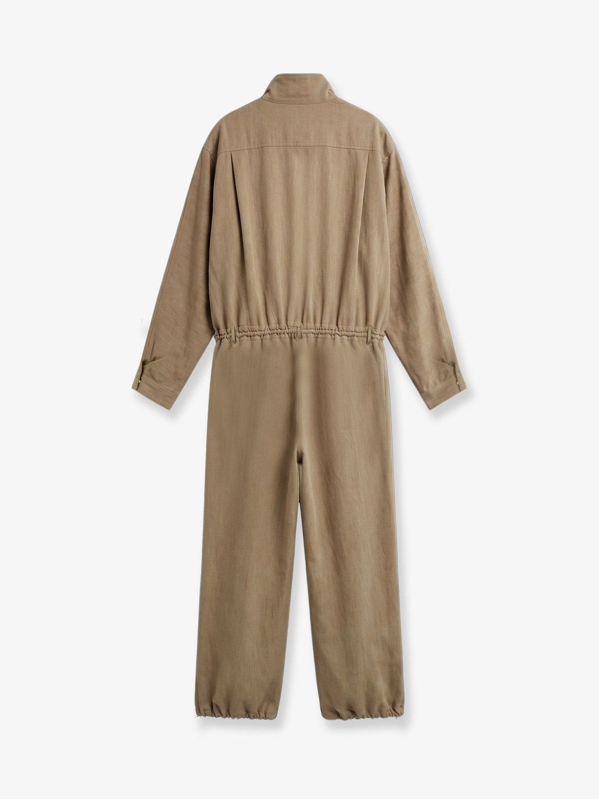 The Frankie Shop Women's Marvin Viscose and Linen Jumpsuit Brown, view 4
