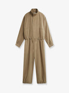 The Frankie Shop Women's Marvin Viscose and Linen Jumpsuit Brown
