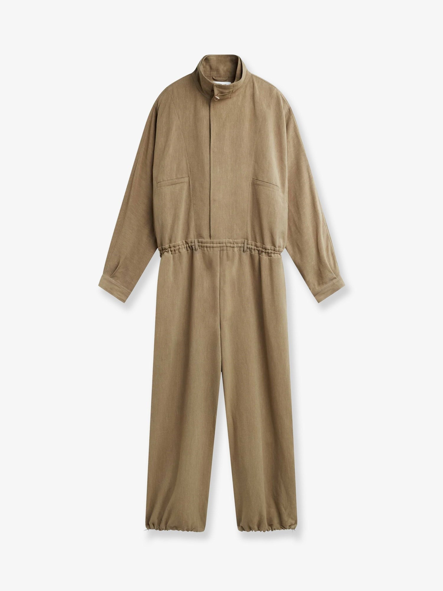 The Frankie Shop Women's Marvin Viscose and Linen Jumpsuit Brown