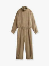 The Frankie Shop Women's Marvin Viscose and Linen Jumpsuit Brown