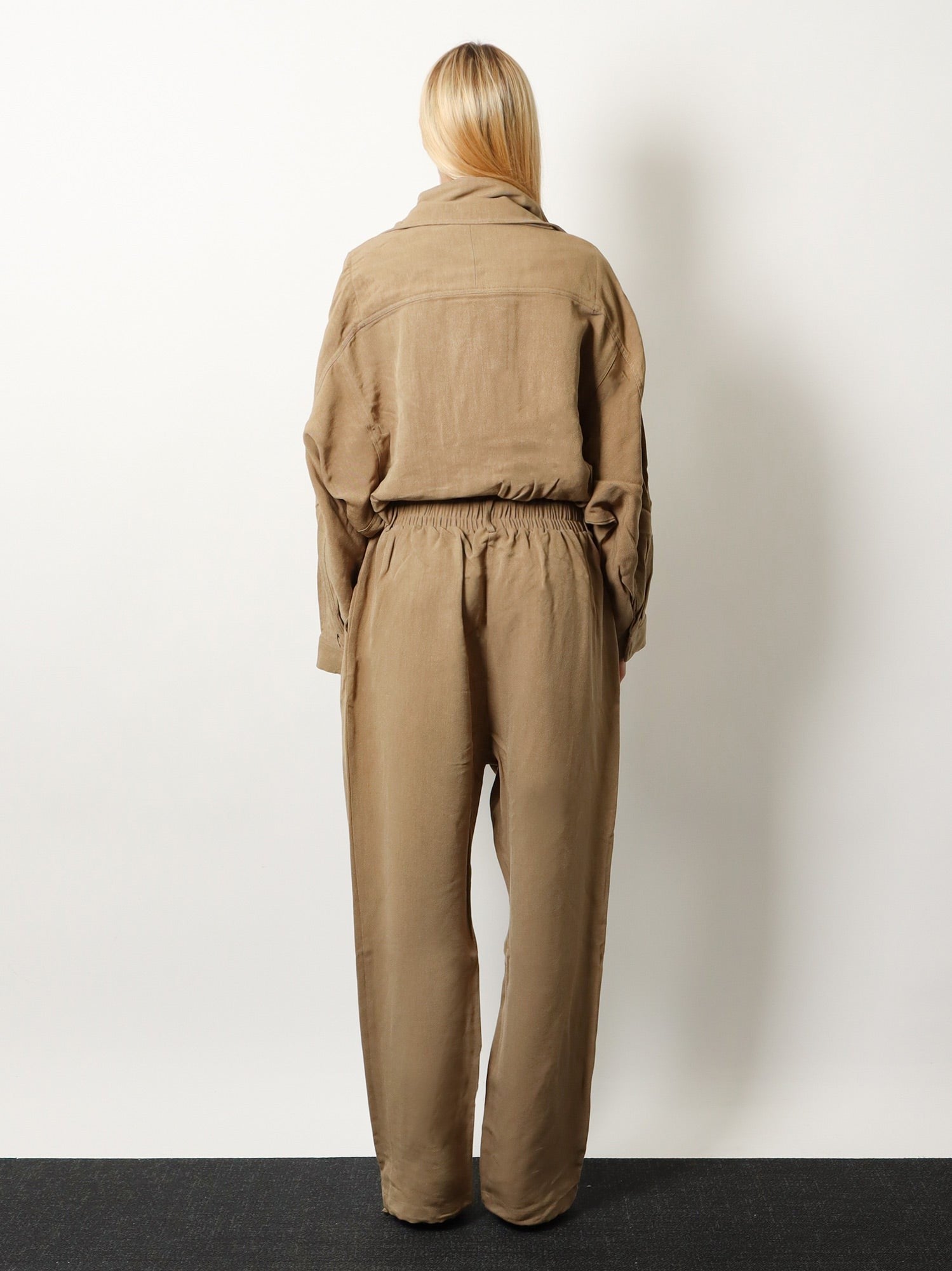 The Frankie Shop Women's Marvin Viscose and Linen Jumpsuit Brown