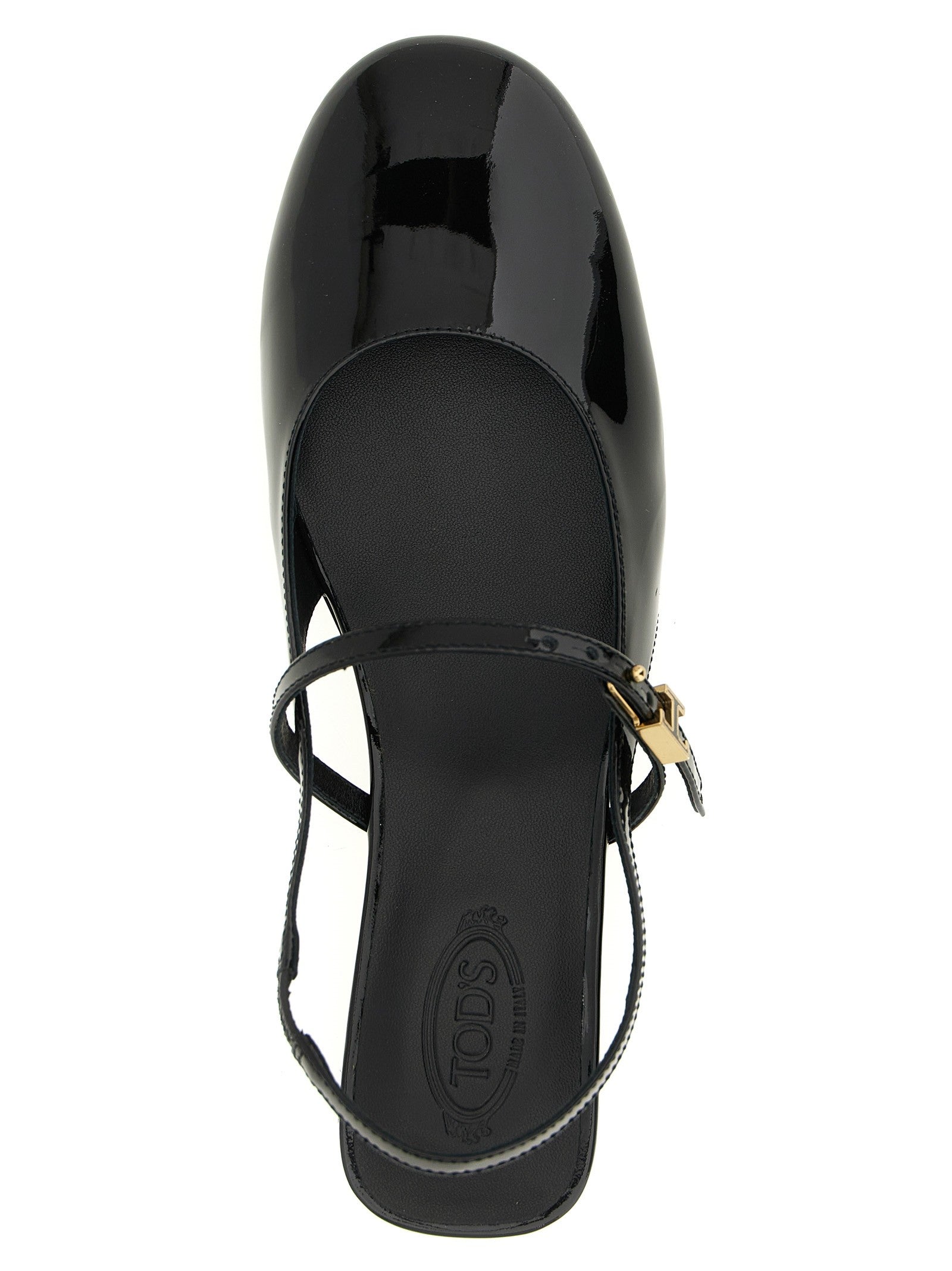 Tod's Mary Jane Patent Ballet Flats Black