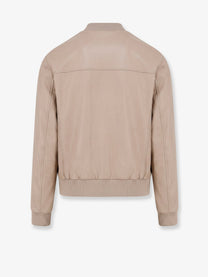 BOSS Men's Masic Leather Jacket Beige