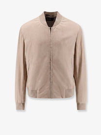 BOSS Men's Masic Leather Jacket Beige