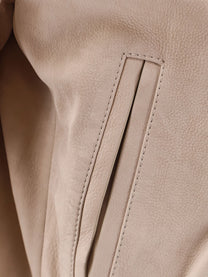BOSS Men's Masic Leather Jacket Beige