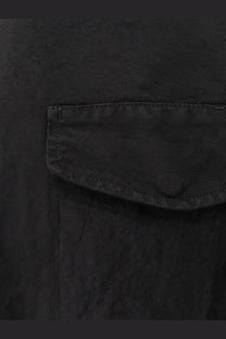 Black textured fabric with subtle woven pattern on massimo osti men’s econyl regenerated nylon work jacket black