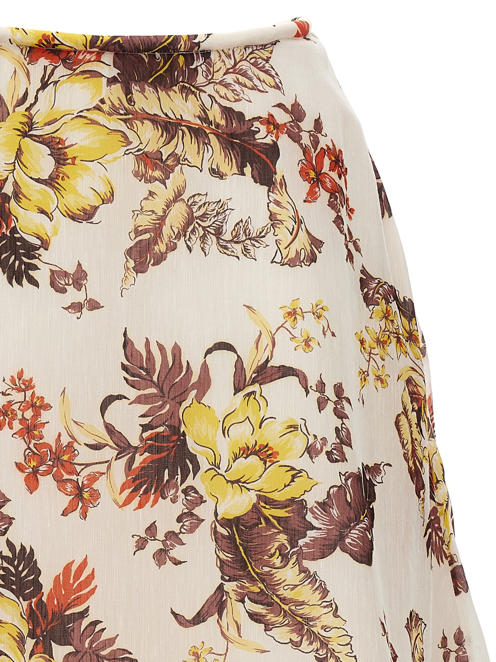 Zimmermann Matchmaker Floral Flare Skirt Gold
