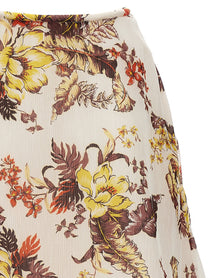 Zimmermann Matchmaker Floral Flare Skirt Gold