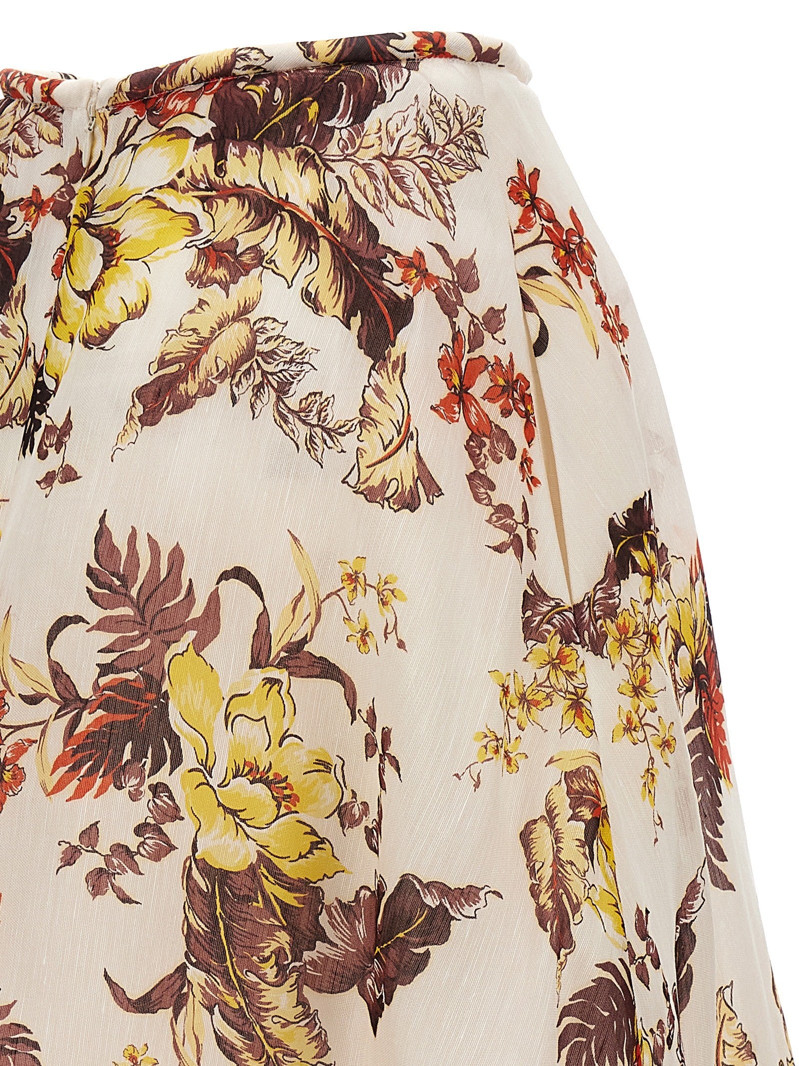 Zimmermann Matchmaker Floral Flare Skirt Gold