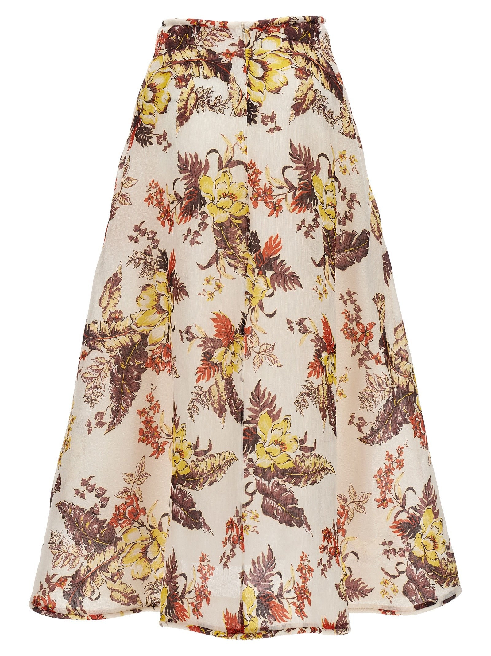 Zimmermann Matchmaker Floral Flare Skirt Gold