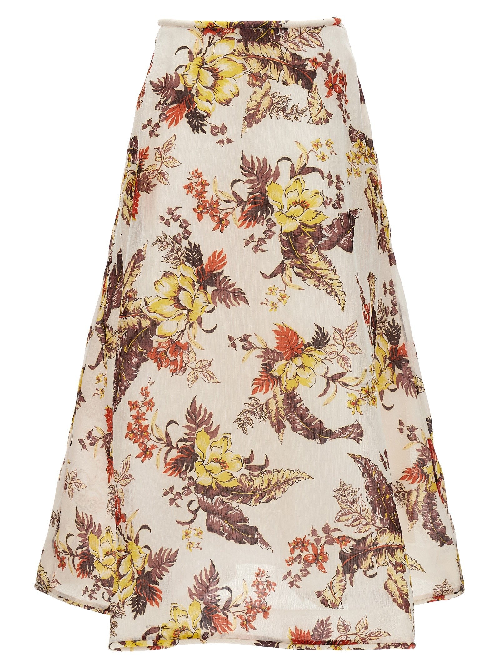 Zimmermann Matchmaker Floral Flare Skirt Gold