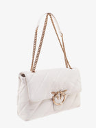 Pinko Women's Matelassé Leather Shoulder Bag White, view 3