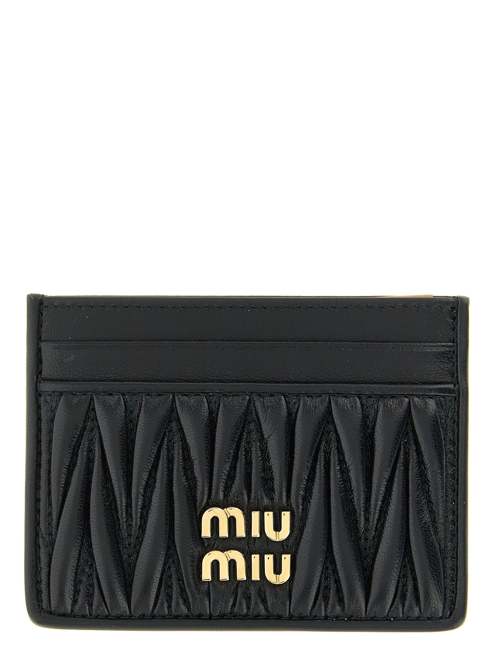 Miu Miu Matelassé Nappa Cardholder Black