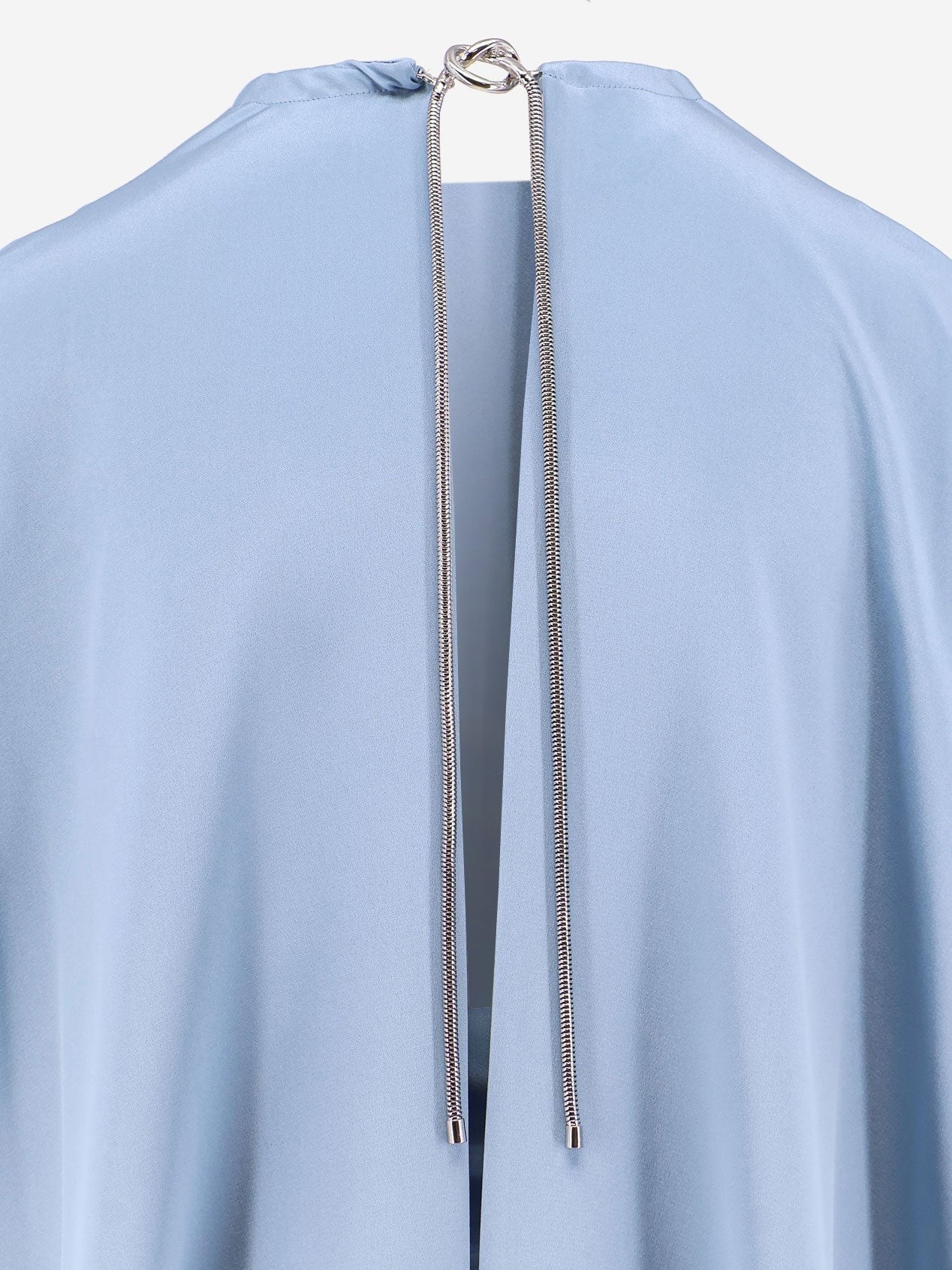 Max Mara - Max Mara Managua Silk Long Dress With Silk Cape And Metal Detail - Women’s Clothing