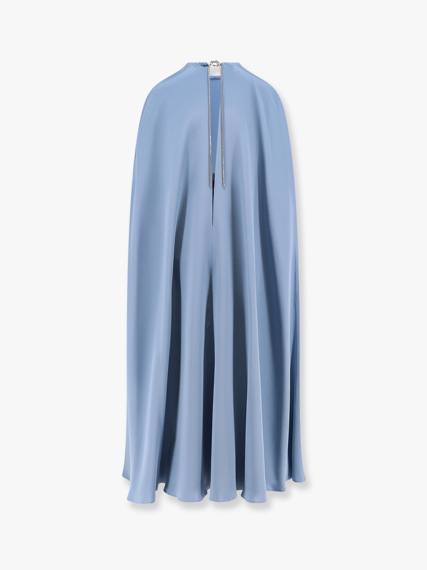 Max Mara - Max Mara Managua Silk Long Dress With Silk Cape And Metal Detail - Women’s Clothing