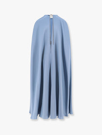 Max Mara - Max Mara Managua Silk Long Dress With Silk Cape And Metal Detail - Women’s Clothing