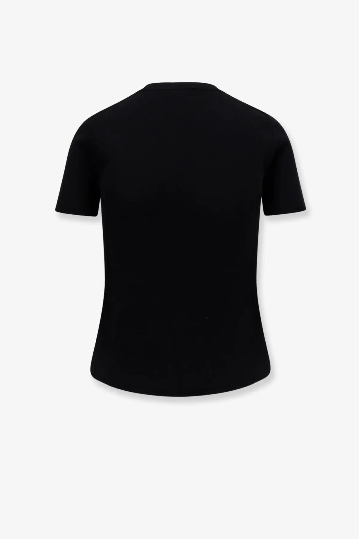 Max mara women’s adelio black short-sleeved shirt with crew neck made from viscose blend fabric