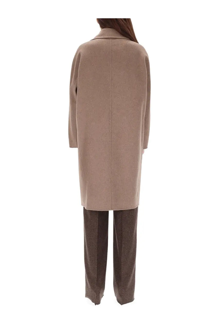 Max Mara women’s Ardenne coat beige taupe wool with classic collar and straight-cut silhouette for stylish warmth