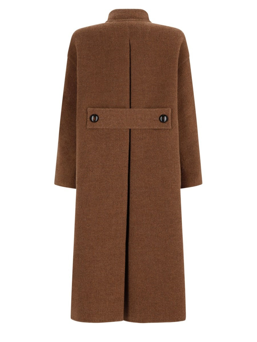 Max Mara Women's Baby Lama Cocoon Coat Brown, view 2