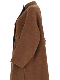 Max Mara Women's Baby Lama Cocoon Coat Brown, view 3