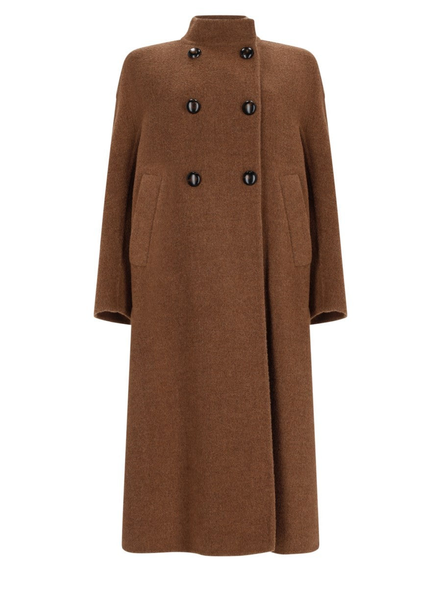 Max Mara Women's Baby Lama Cocoon Coat Brown
