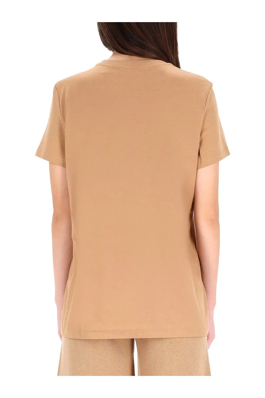 Max Mara women’s Bravo shirt beige short-sleeved top with a simple relaxed fit in lightweight fabric