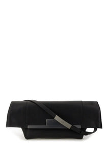 Max Mara women’s clutch clasp medium black is a black leather crossbody bag with a sleek minimalist design and silver clasp