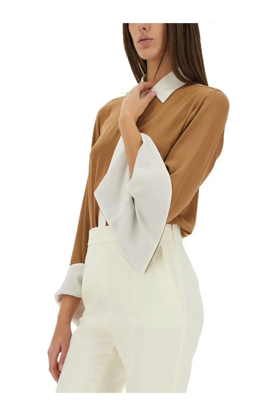 Max Mara Women's Color Block Shirt Beige, view 3