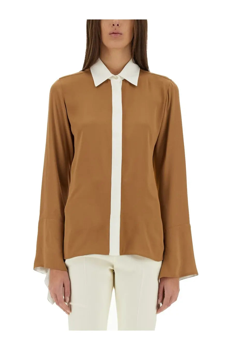 Max Mara Women's Color Block Shirt Beige