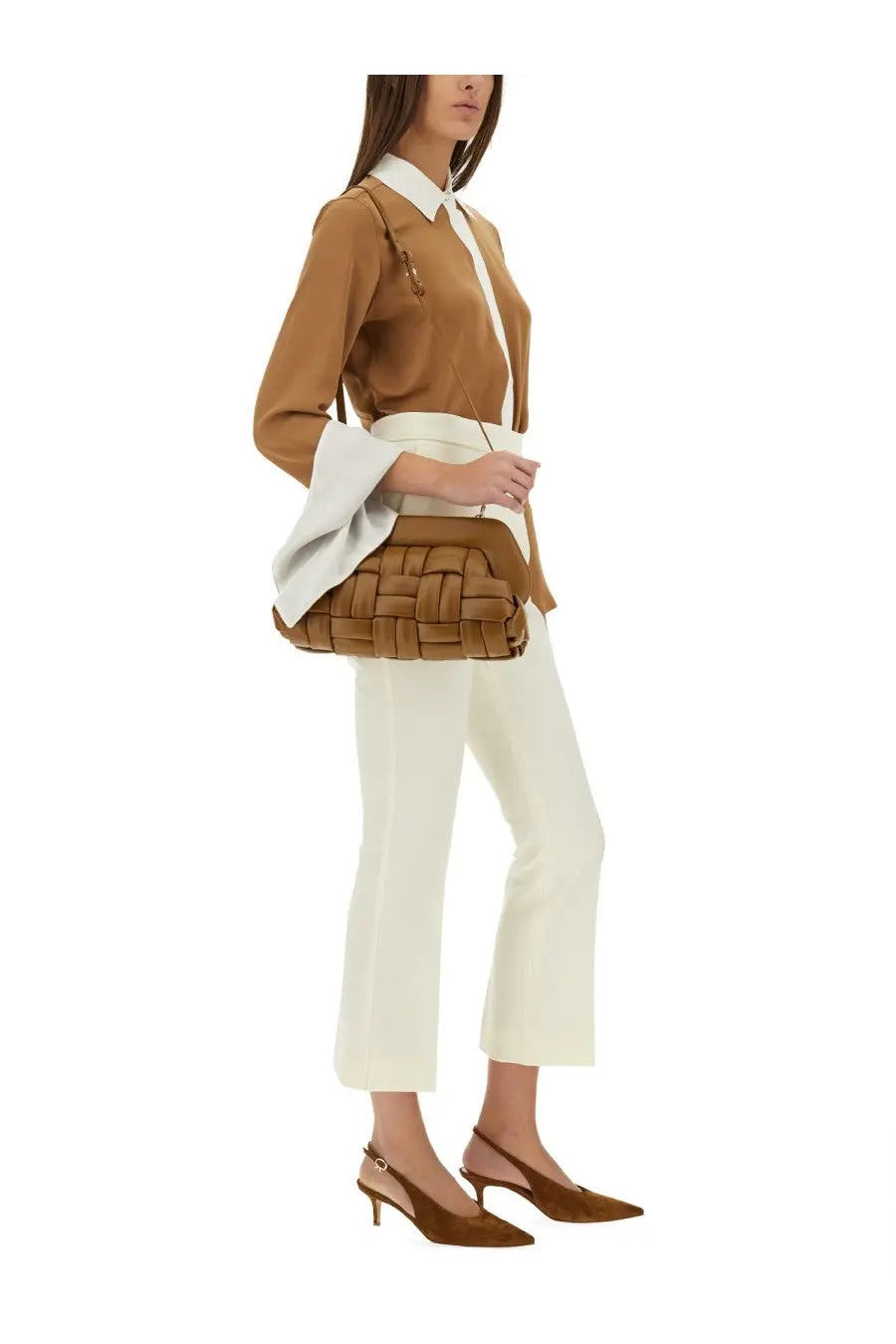 Max Mara Women's Color Block Shirt Beige, view 2