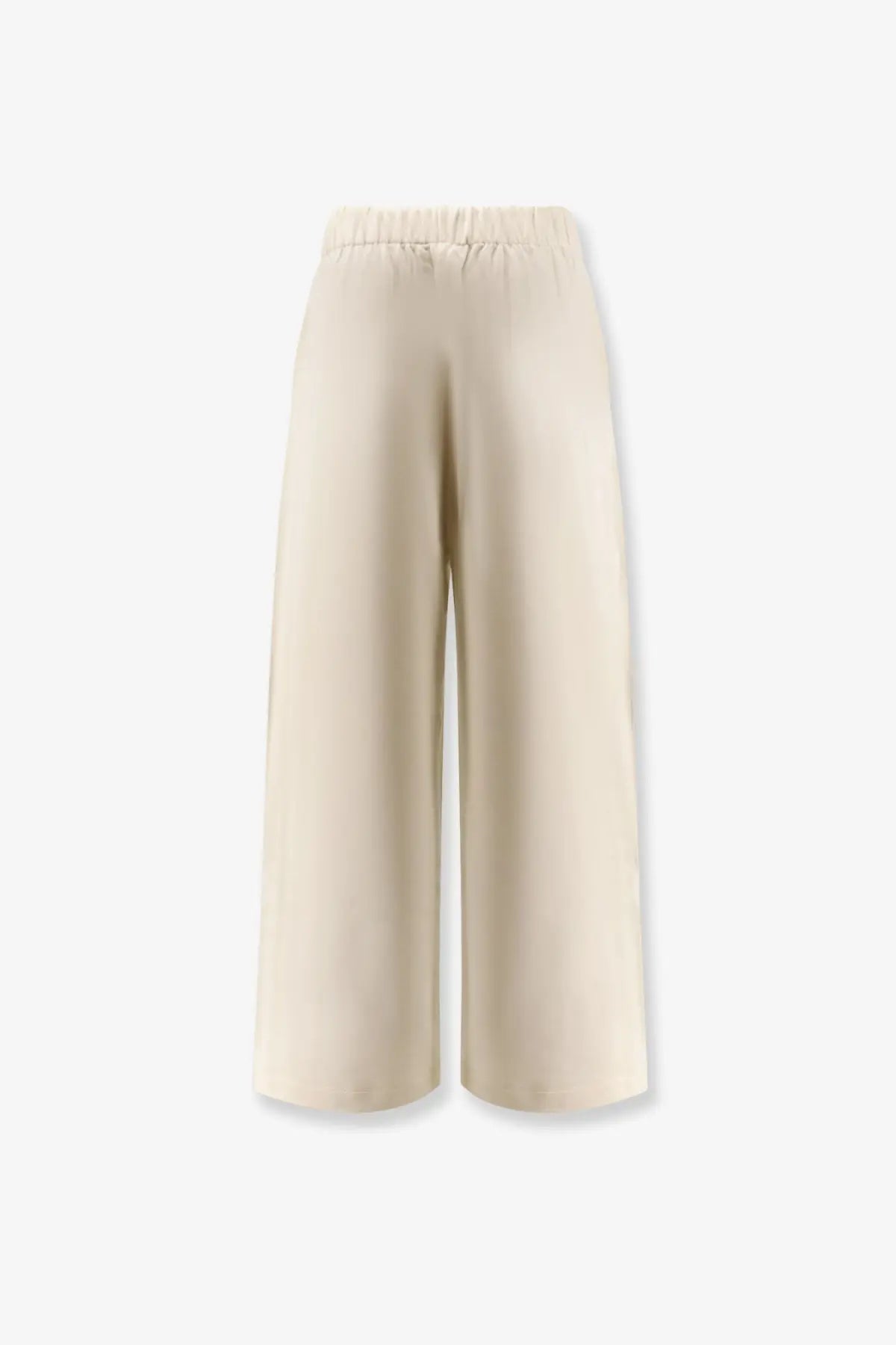 Max mara women’s filovia jogger cream-colored wide-leg trousers with elastic waistband made of silk and cotton