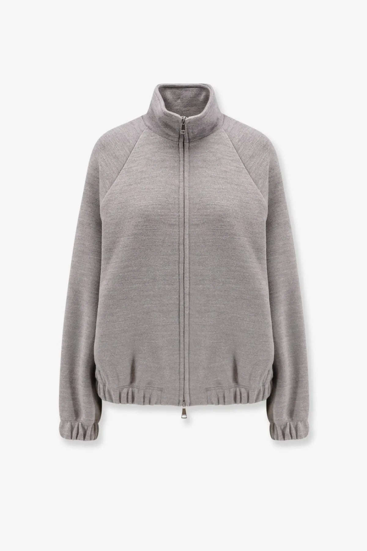 Max Mara Women's Frine Double Wool Cotton Sweatshirt Grey