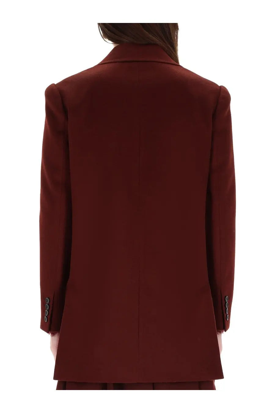 Max Mara women’s jacket Ariccia red deep burgundy structured blazer with tailored fit and subtle sheen