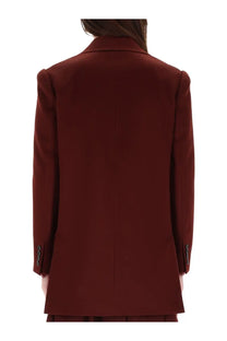 Max Mara women’s jacket Ariccia red deep burgundy structured blazer with tailored fit and subtle sheen