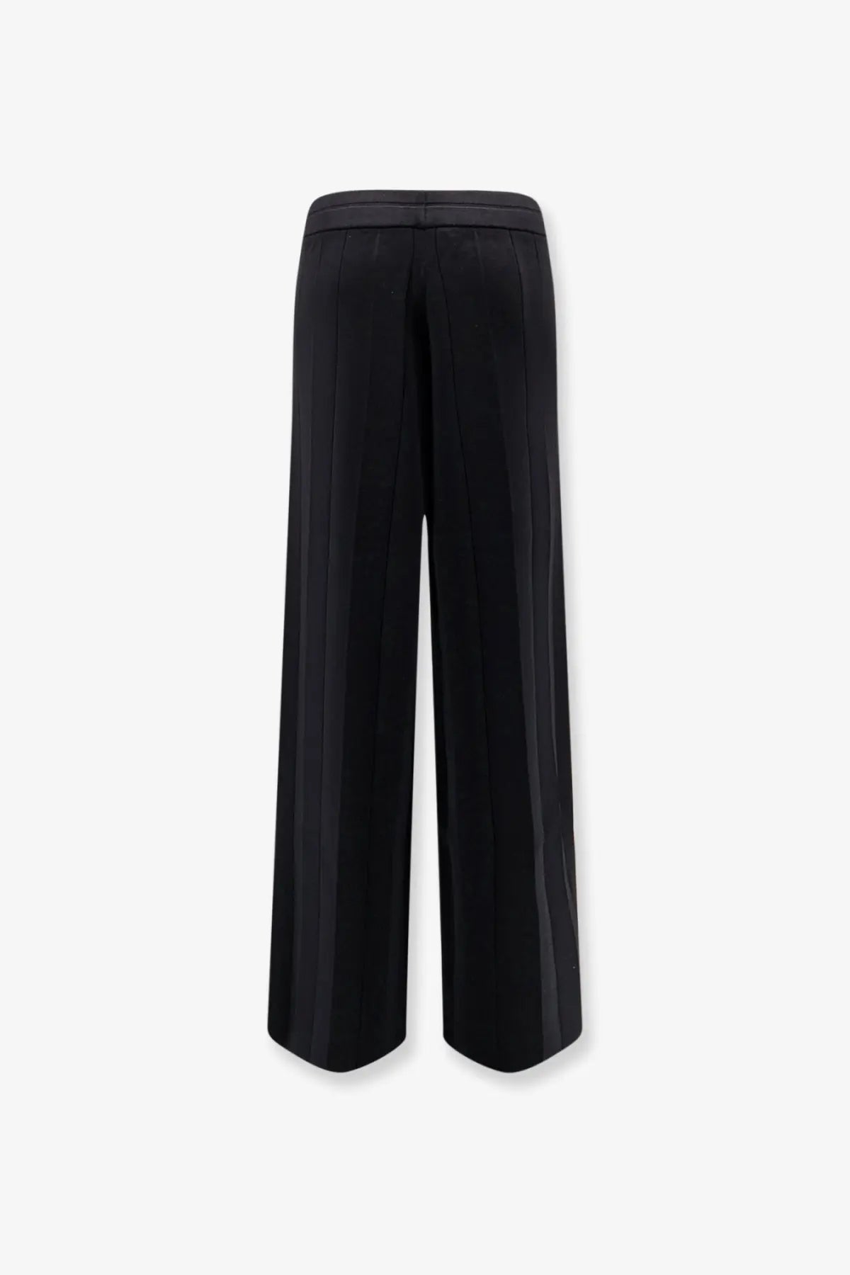 Black wide-leg max mara lama trousers with pleated design in smooth satin-like viscose blend fabric
